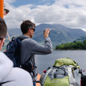Passengers Aboard Cruise Loch Linnhe Daytime Cruise Taking Pictures Of Ben Nevis